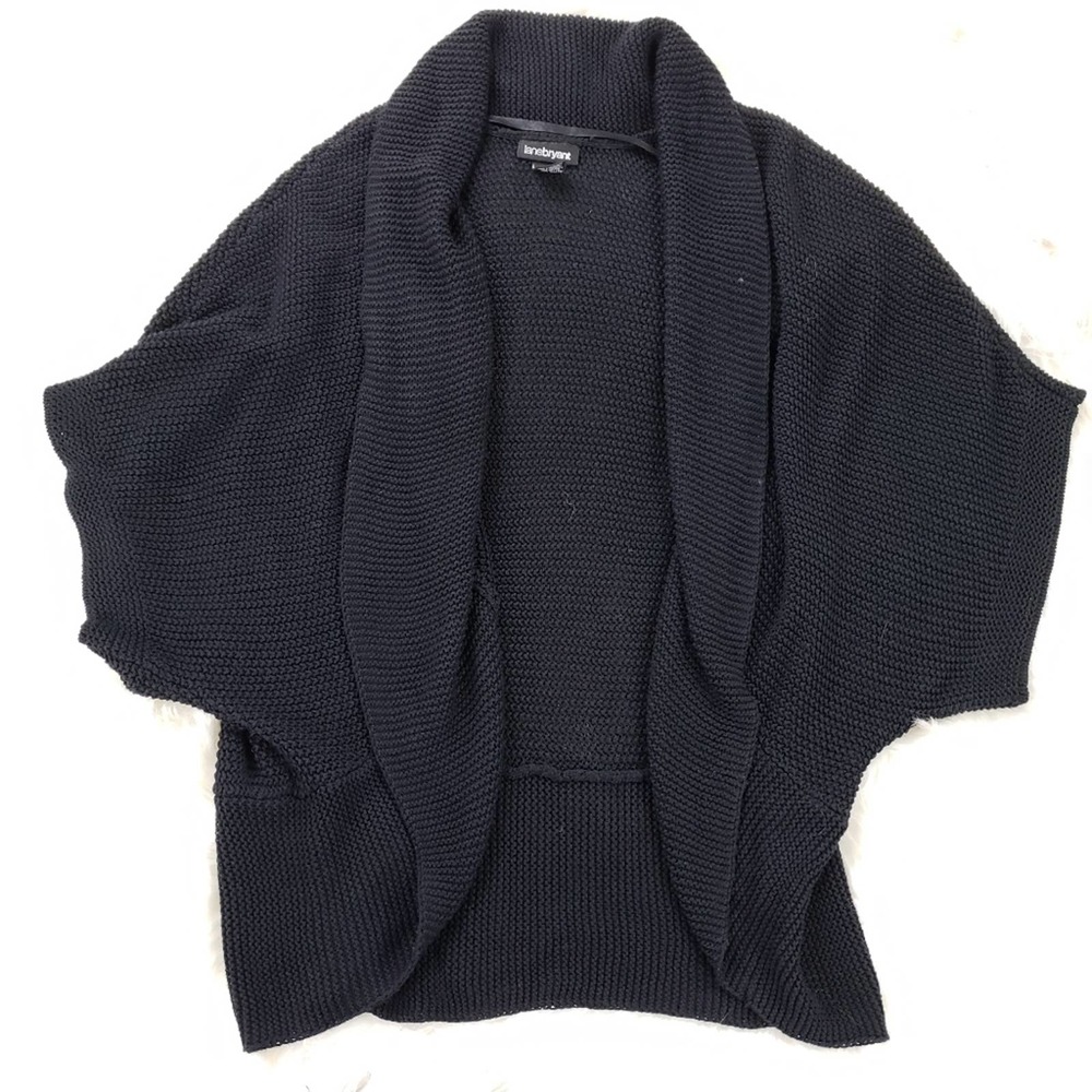 Lane Byrant Black Shrug Heavt Knit Jacket SZ 26/28